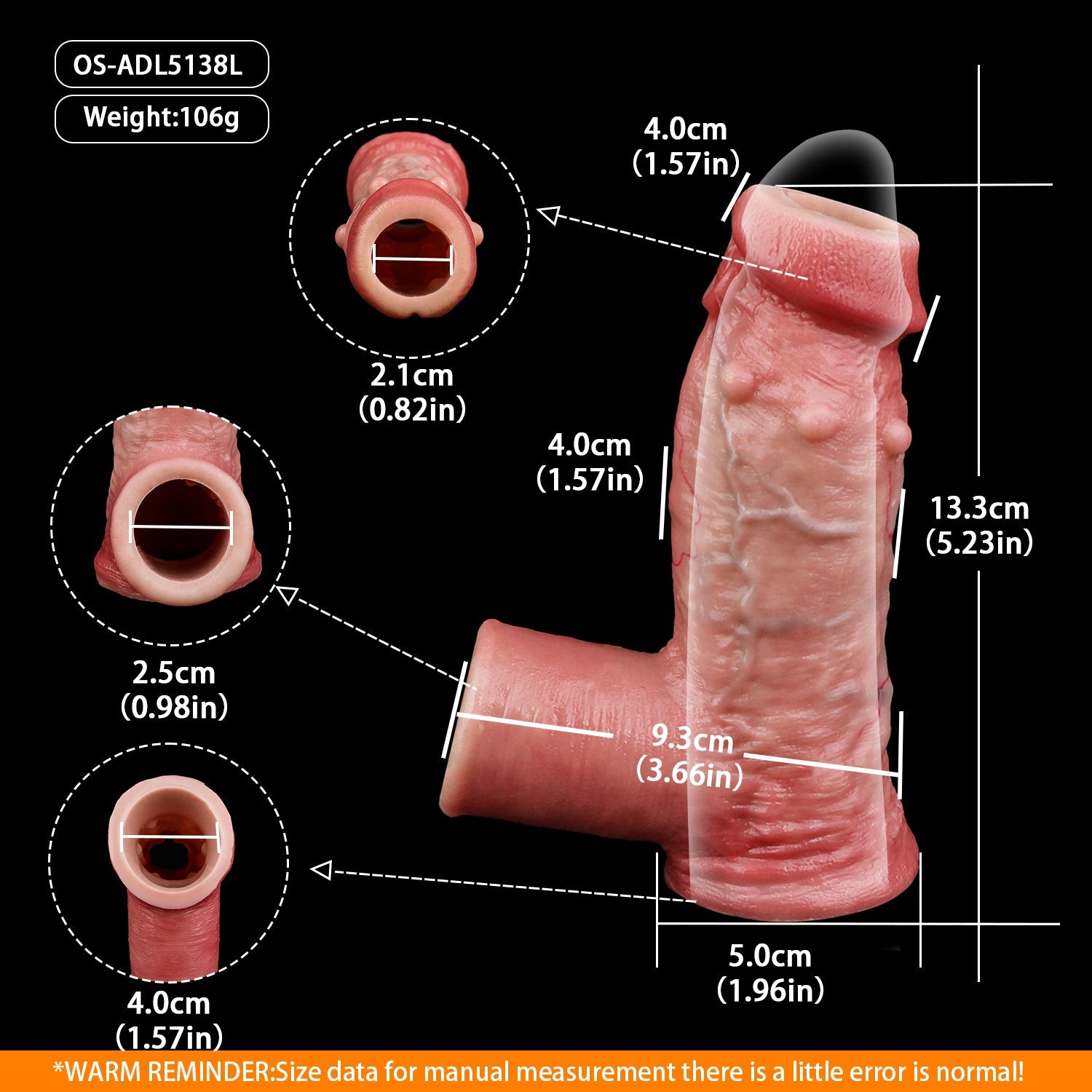 Realistic Platinum Silicone Cock Sleeve – Penis Extender for Longer, Thicker Performance
