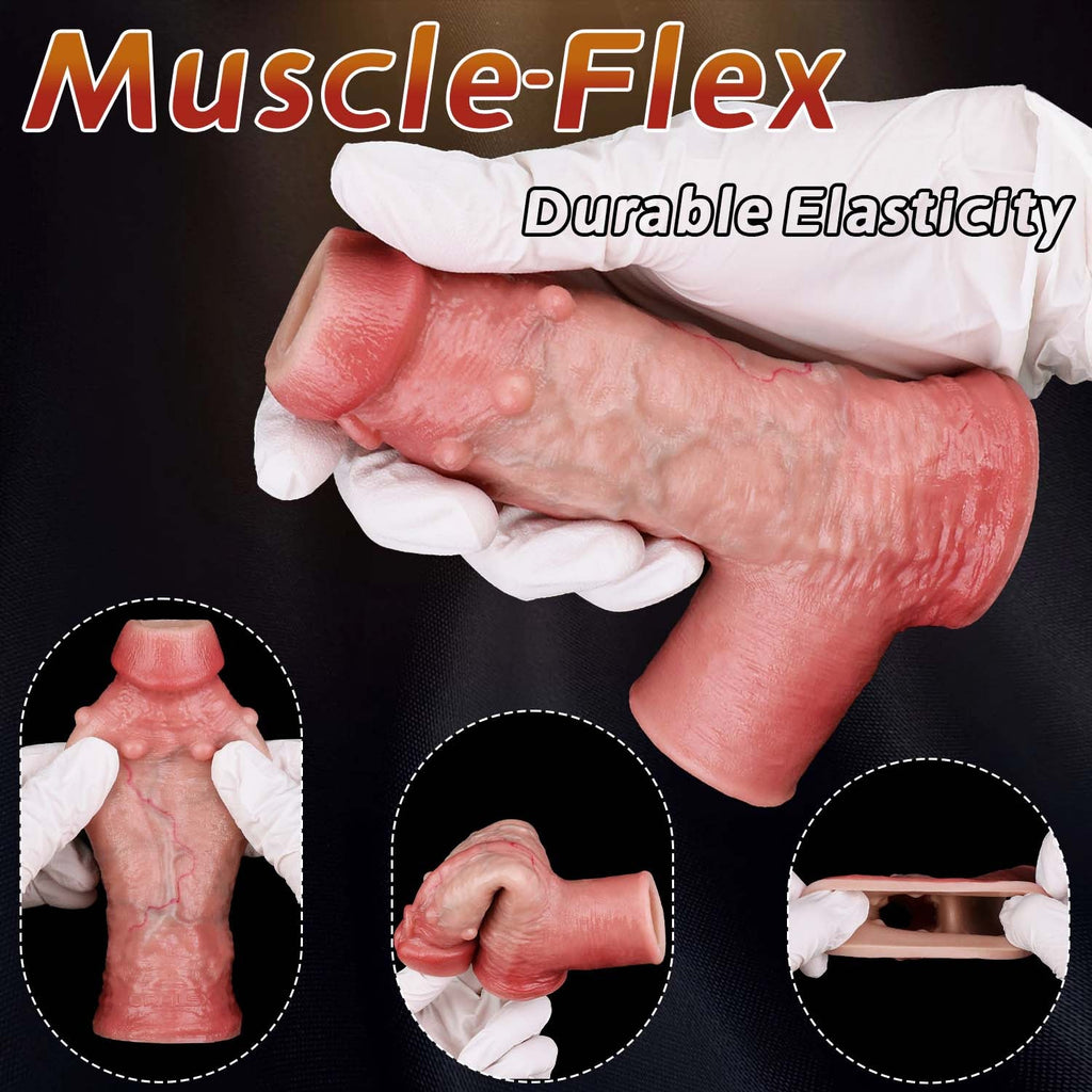 Realistic Platinum Silicone Cock Sleeve – Penis Extender for Longer, Thicker Performance