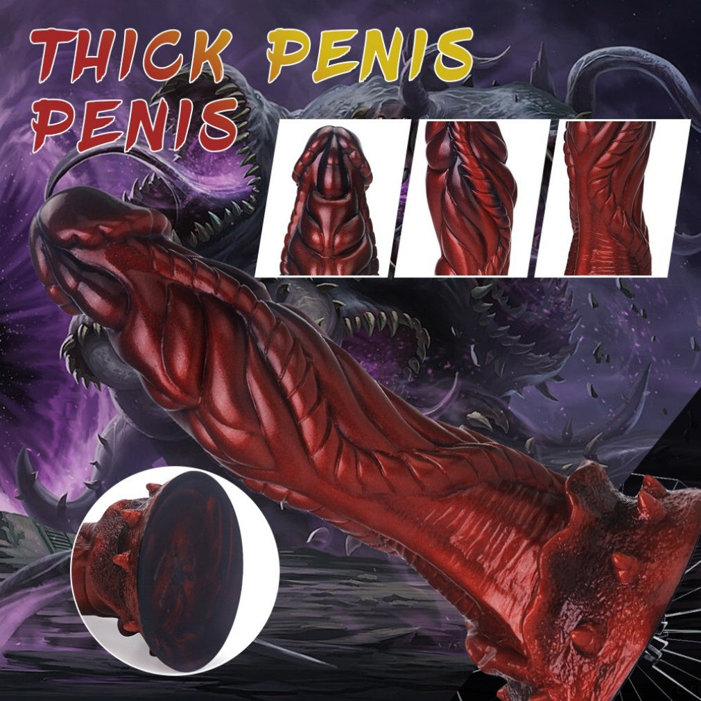 Bad Dragon Dildo | Blood-Red Silicone Monster Fantasy Toy with Suction Cup S/L – Domlust