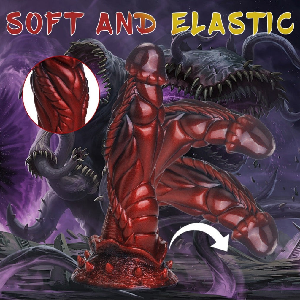 Bad Dragon Dildo | Blood-Red Silicone Monster Fantasy Toy with Suction Cup S/L – Domlust