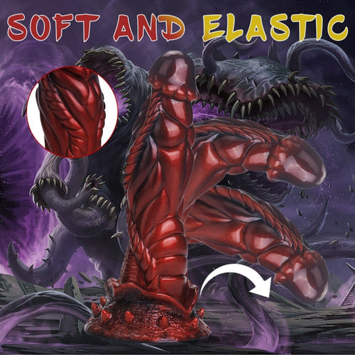 Bad Dragon Dildo | Blood-Red Silicone Monster Fantasy Toy with Suction Cup S/L – Domlust