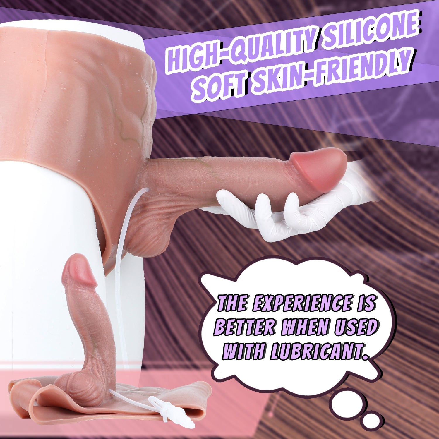 Platinum Silicone Realistic Squirting Cock Sleeve Panty — Penis Extender for ED Support & Realistic Penetration