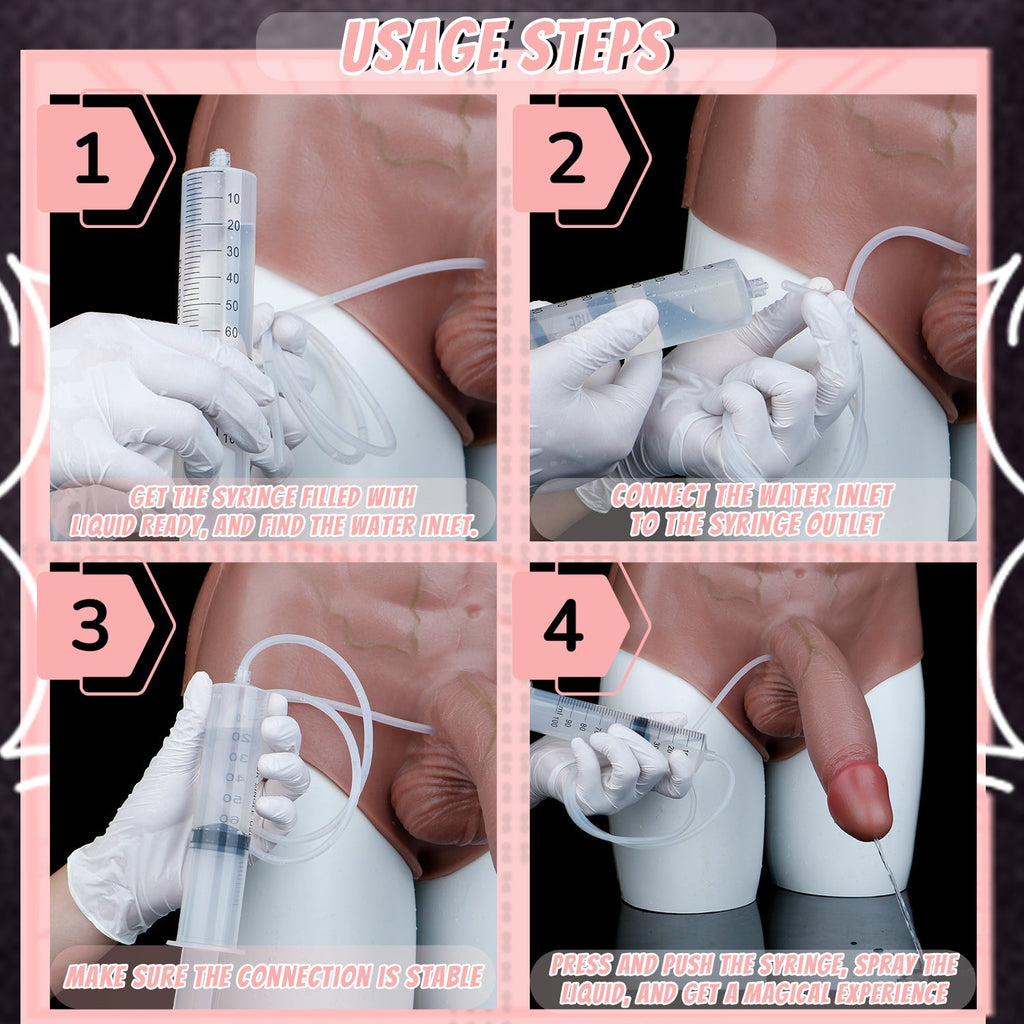 Platinum Silicone Realistic Squirting Cock Sleeve Panty — Penis Extender for ED Support & Realistic Penetration