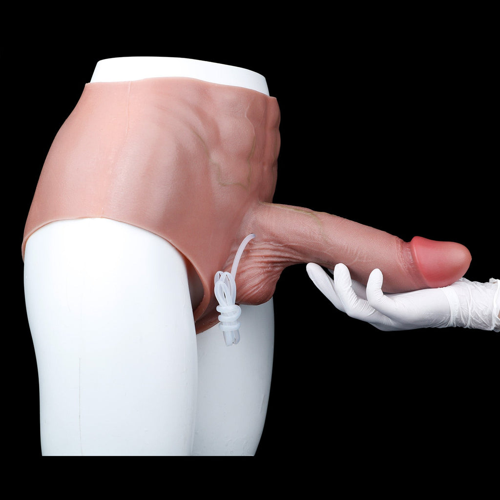 Platinum Silicone Realistic Squirting Cock Sleeve Panty — Penis Extender for ED Support & Realistic Penetration