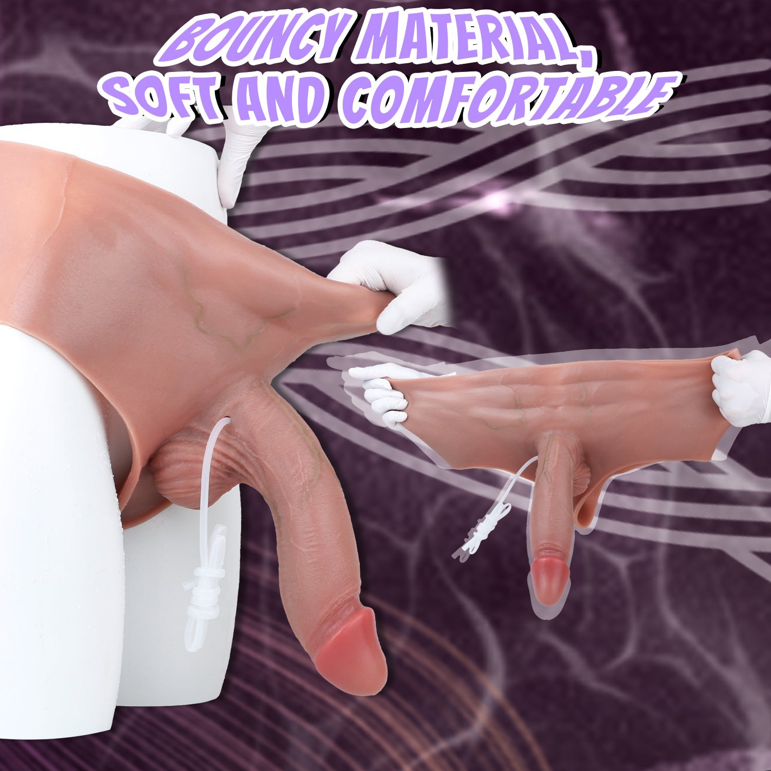 Platinum Silicone Realistic Squirting Cock Sleeve Panty — Penis Extender for ED Support & Realistic Penetration