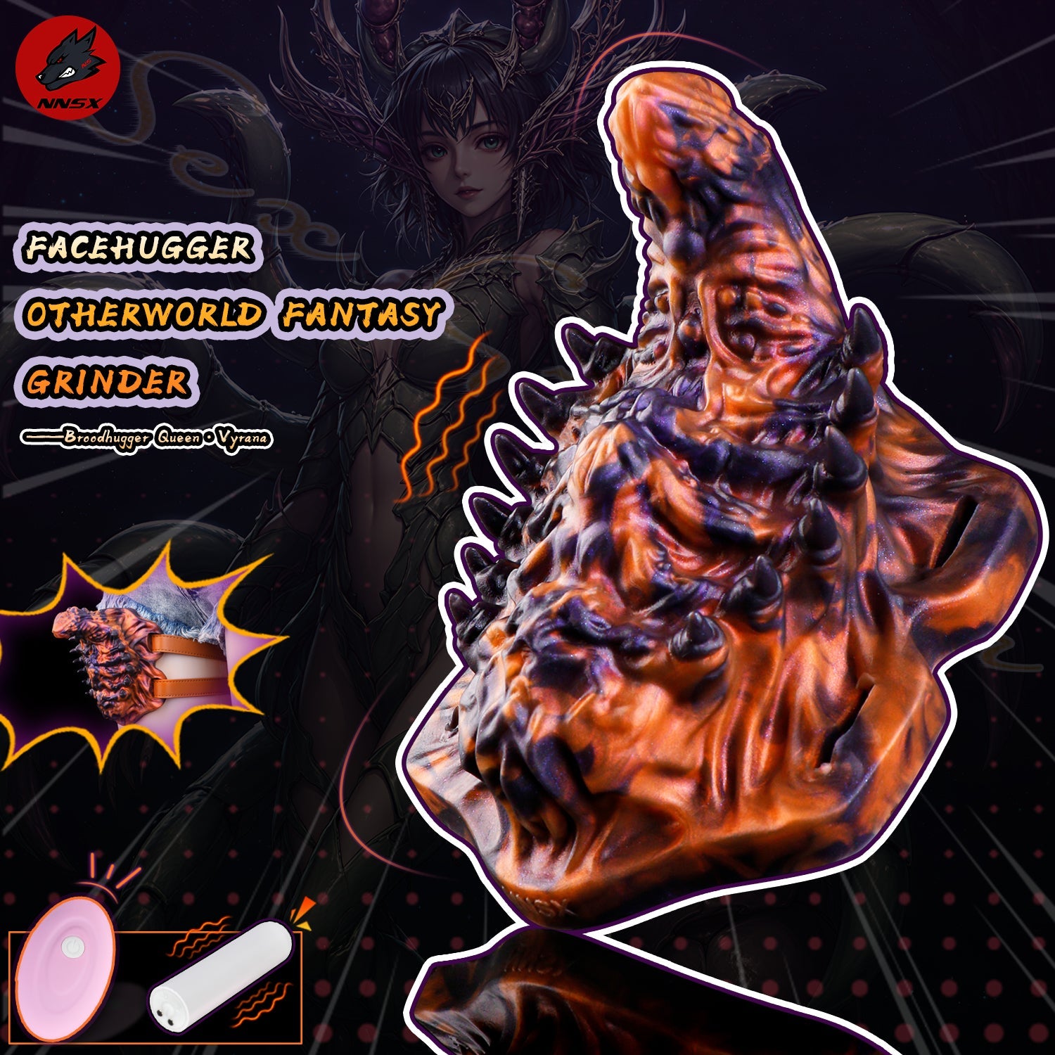 Fantasy Beast Grinder Sex Toy | Vibrating Wearable Grinder with 10 Modes — Broodhugger Queen Vyrana
