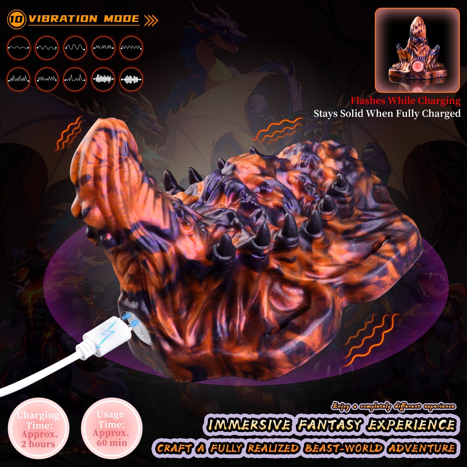 Fantasy Beast Grinder Sex Toy | Vibrating Wearable Grinder with 10 Modes — Broodhugger Queen Vyrana