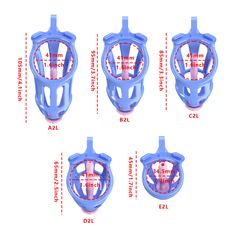 3D Printed Male Chastity Cage – Lightweight Penis Lock with 5 Rings for Erection Control & Bondage Fun