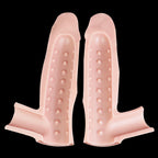 Muscle-Flex Realistic Silicone Cock Sleeve with Dual-Channel Stim & Locking Ring — Bigger, Thicker, Longer for Him