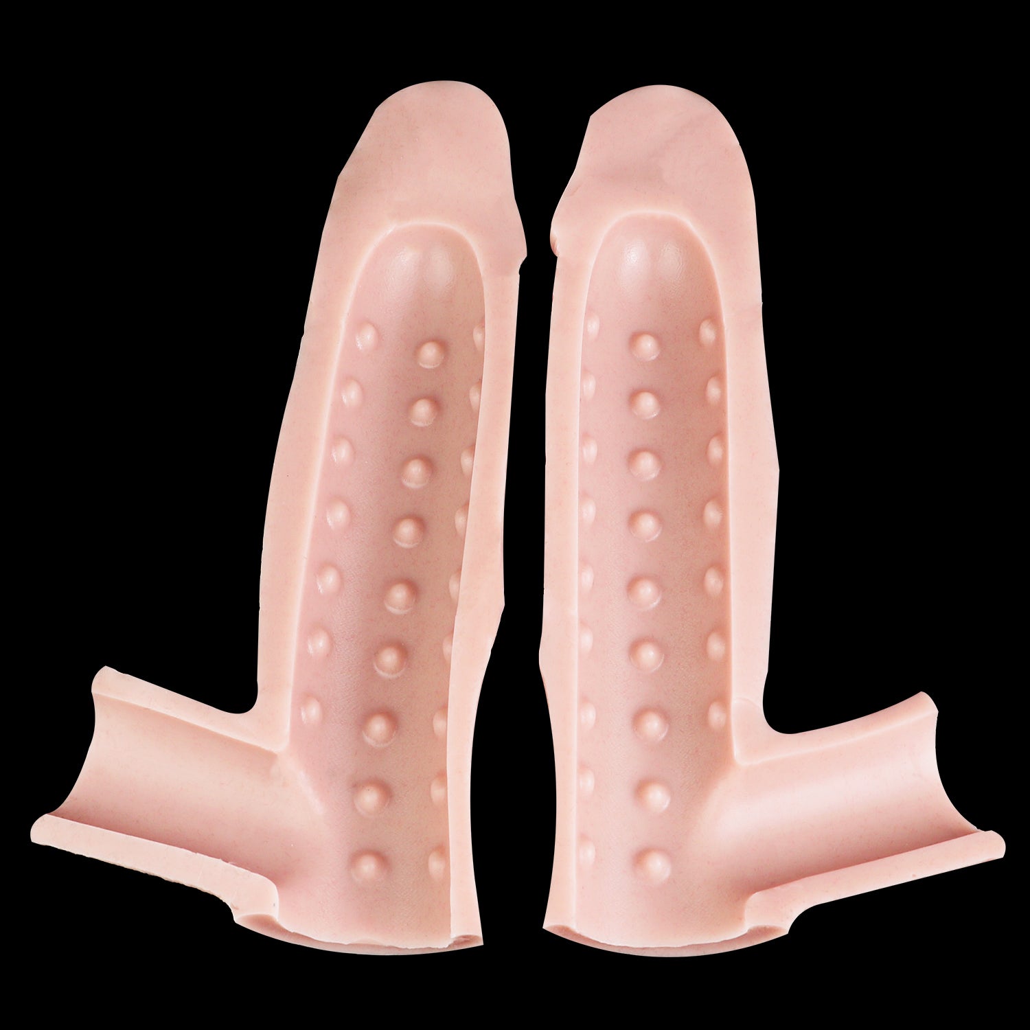 Muscle-Flex Realistic Silicone Cock Sleeve with Dual-Channel Stim & Locking Ring — Bigger, Thicker, Longer for Him
