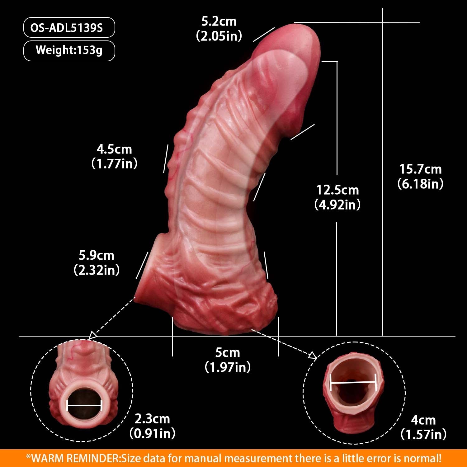 Muscle-Flex Realistic Silicone Cock Sleeve with Dual-Channel Stim & Locking Ring — Bigger, Thicker, Longer for Him