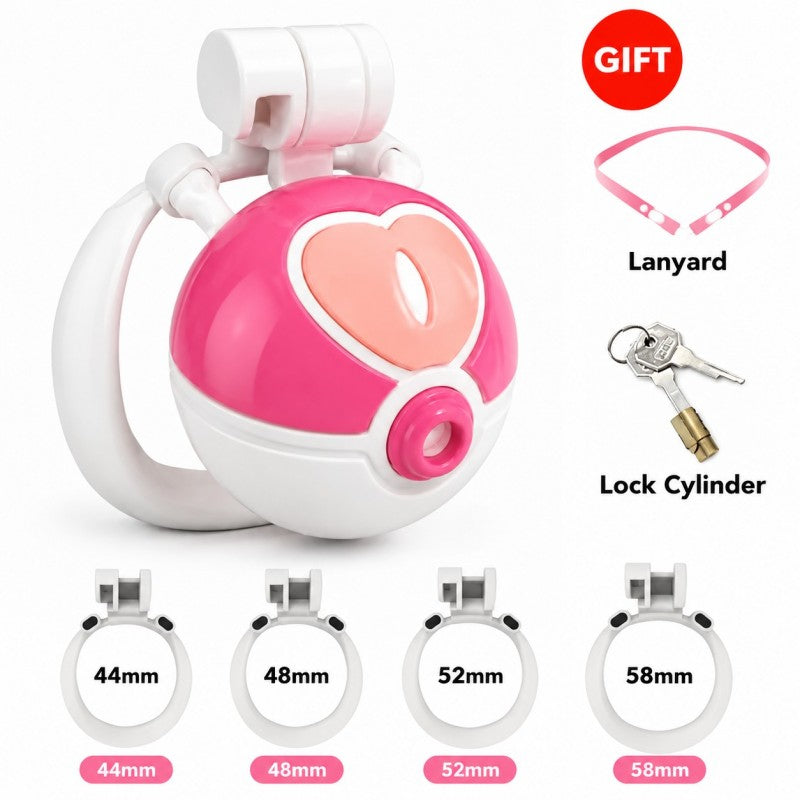 Spherical Capture-Style Chastity Cage – Portable Resin Male Chastity Device with Secure Lock
