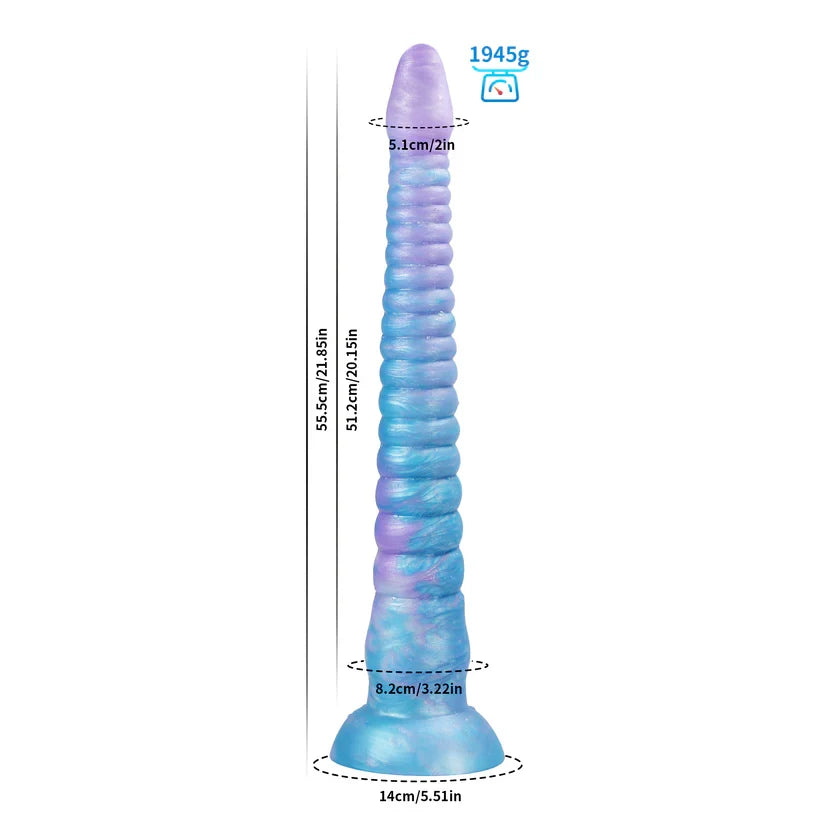 Glow-in-the-Dark Octopus Tentacle Dildo | Gradient Blue & Purple Anal Plug