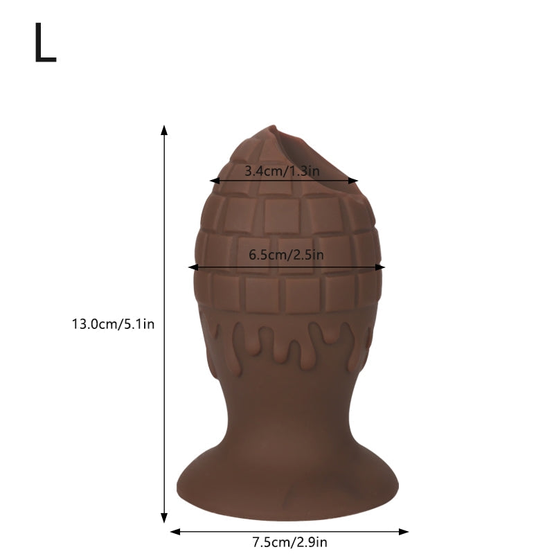 Chocolate Vibrating Anal Plug - Silicone Butt Plug - Anal Sex Toy