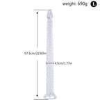 Extra-Long Crystal Dragon Tail Anal Probe - Textured Scale Series