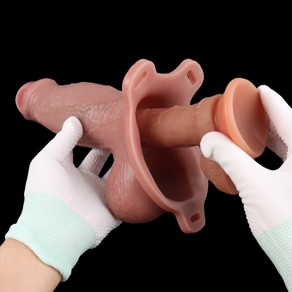 7.1 in Realistic Strapon Cock Sleeve - Penis Extender & Girth Enhancer for Male Sex Toys