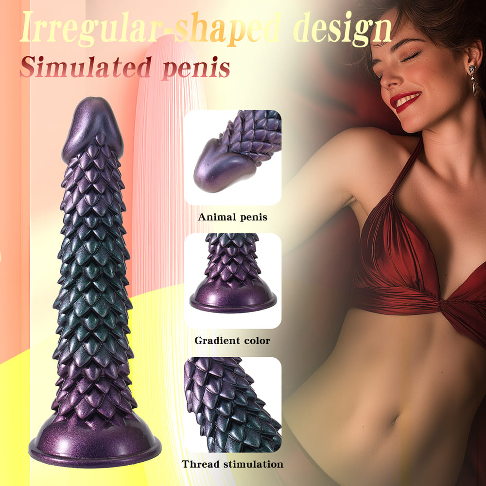 Lorn-Silicone-Thrusting-Alien-Dildo-with-Dragon-Scale-Texture