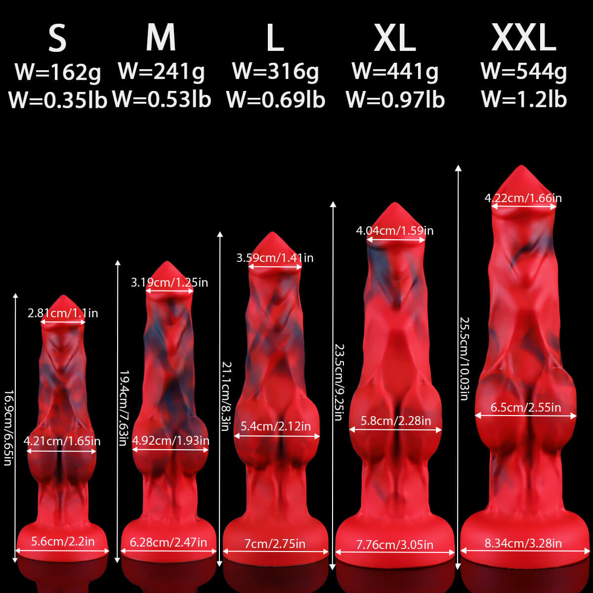 Lukan - Wolf Dildo - Knot Dildo - 5 Sizes