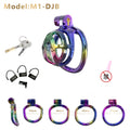 Gradient Gunmetal & Rose Gold Short Resin Chastity Cage – Breathable Design