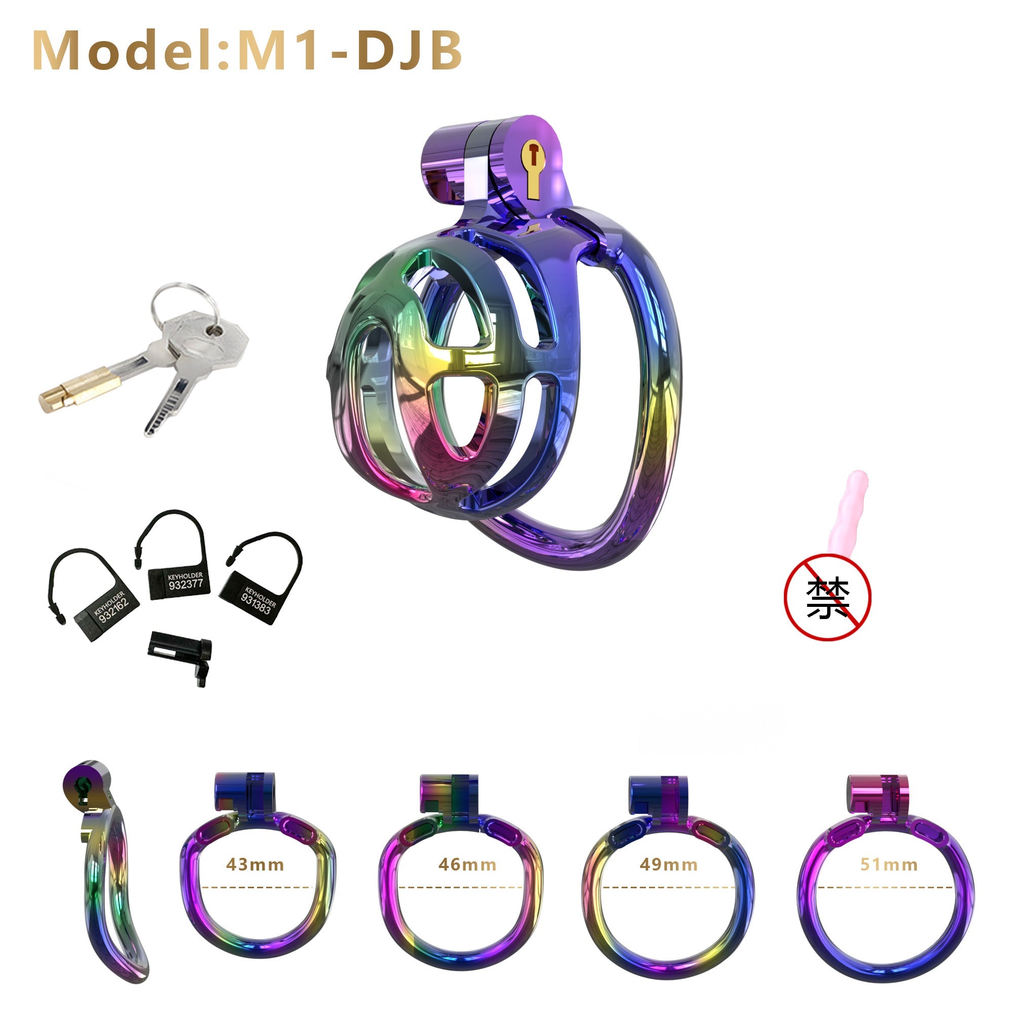Gradient Gunmetal & Rose Gold Short Resin Chastity Cage – Breathable Design