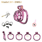 Gradient Gunmetal & Rose Gold Short Resin Chastity Cage – Breathable Design