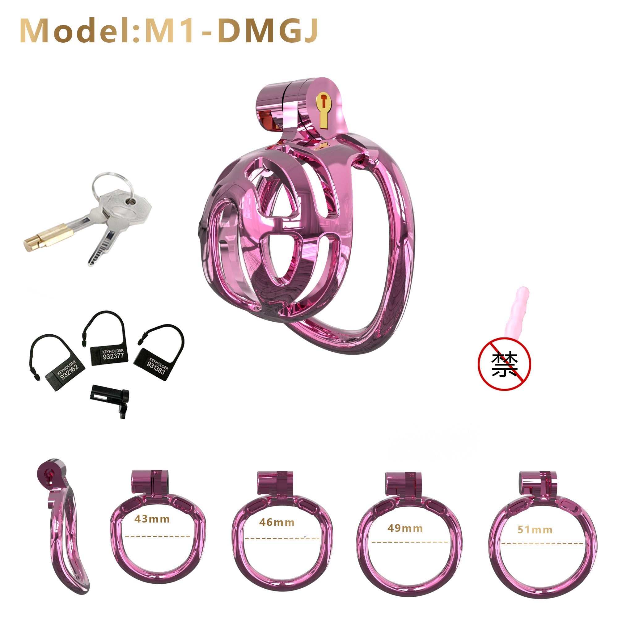 Gradient Gunmetal & Rose Gold Short Resin Chastity Cage – Breathable Design