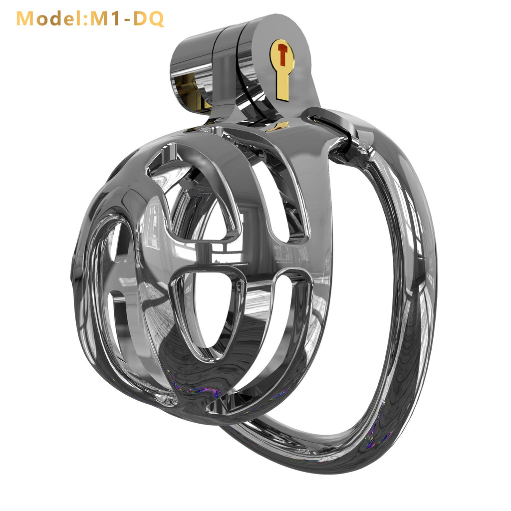 Gradient Gunmetal & Rose Gold Short Resin Chastity Cage – Breathable Design