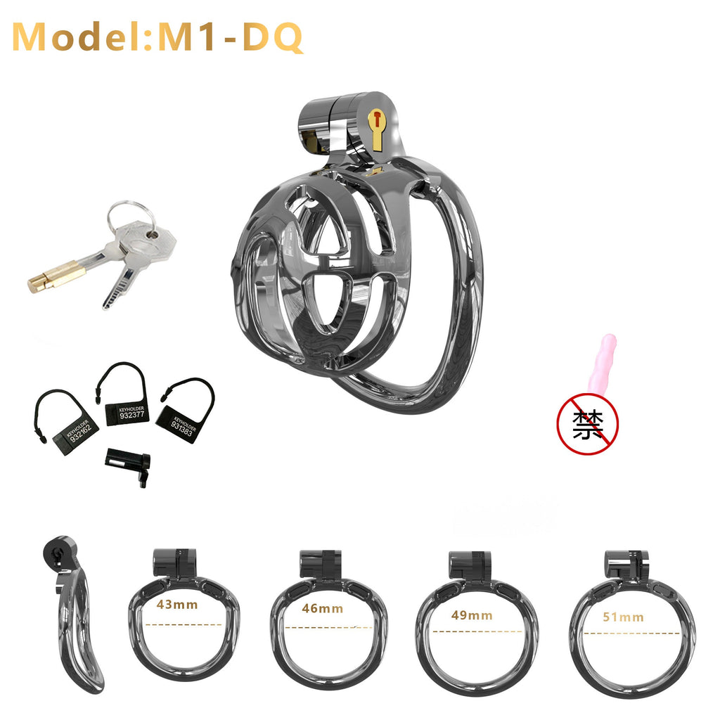 Gradient Gunmetal & Rose Gold Short Resin Chastity Cage – Breathable Design