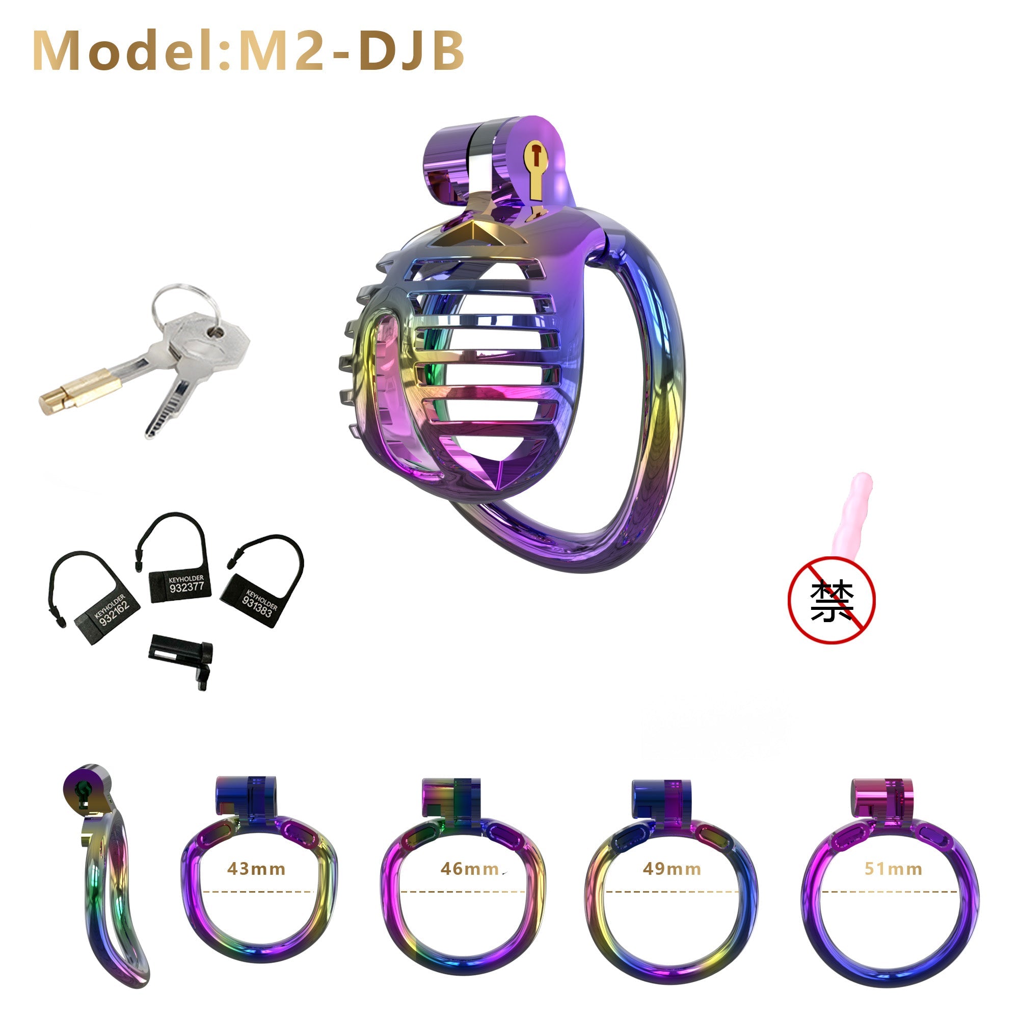 Gradient Gunmetal & Rose Gold Short Resin Chastity Cage – Breathable Design