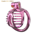 Gradient Gunmetal & Rose Gold Short Resin Chastity Cage – Breathable Design