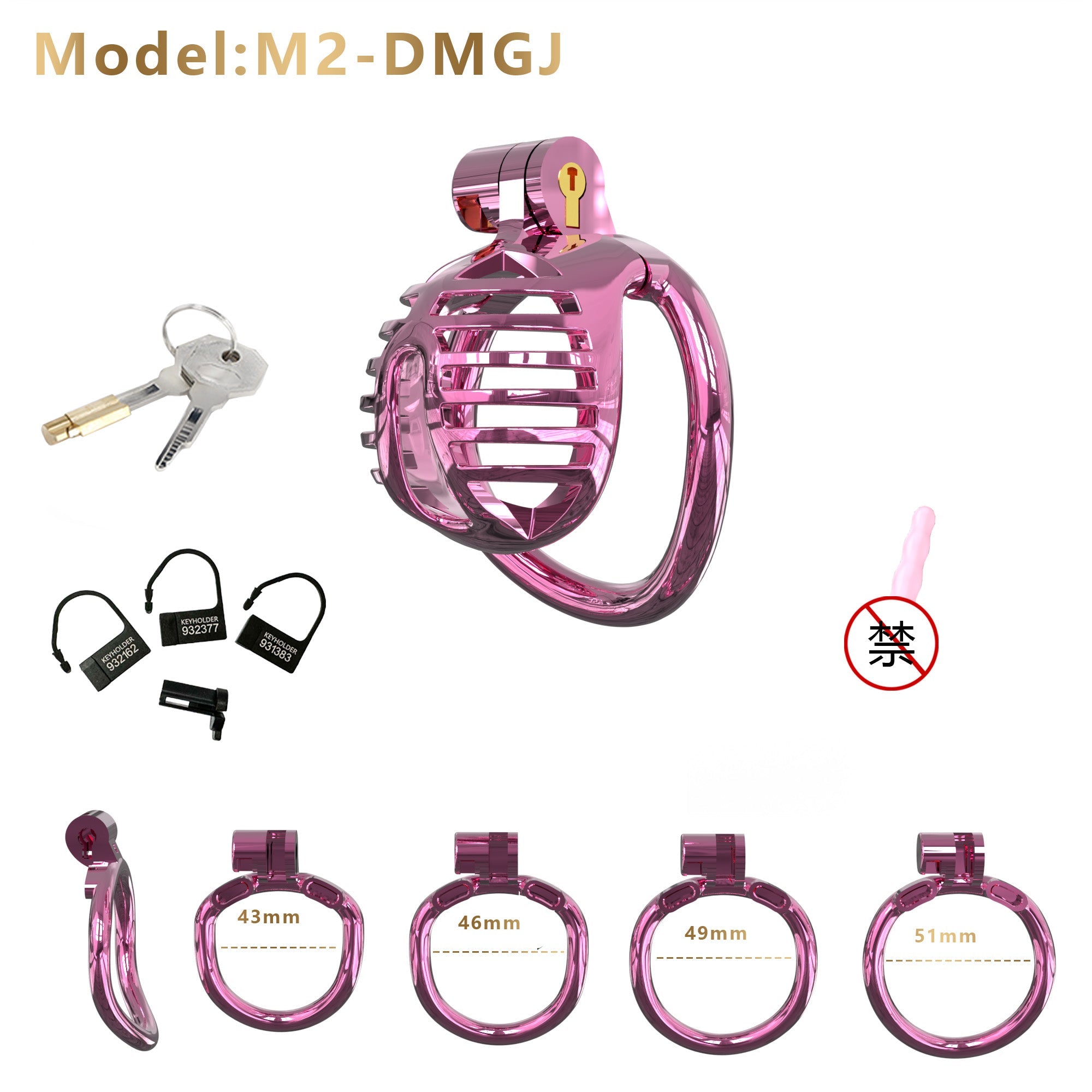 Gradient Gunmetal & Rose Gold Short Resin Chastity Cage – Breathable Design