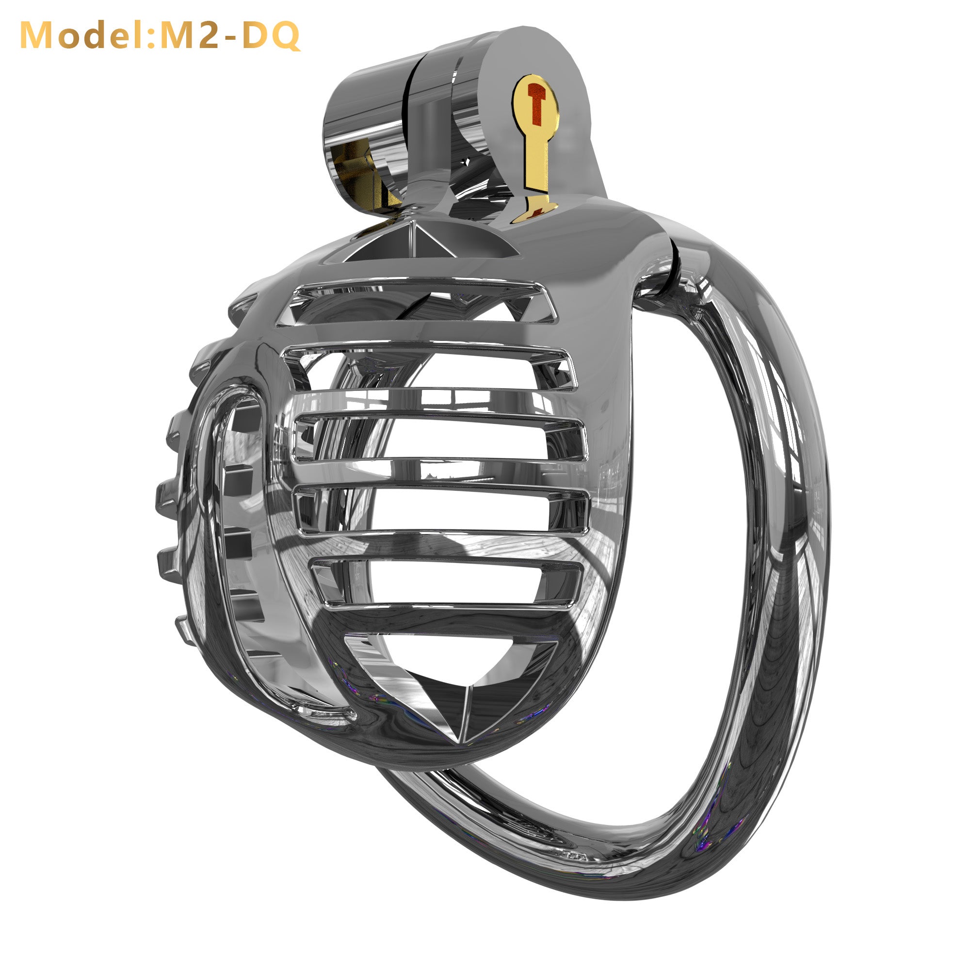 Gradient Gunmetal & Rose Gold Short Resin Chastity Cage – Breathable Design