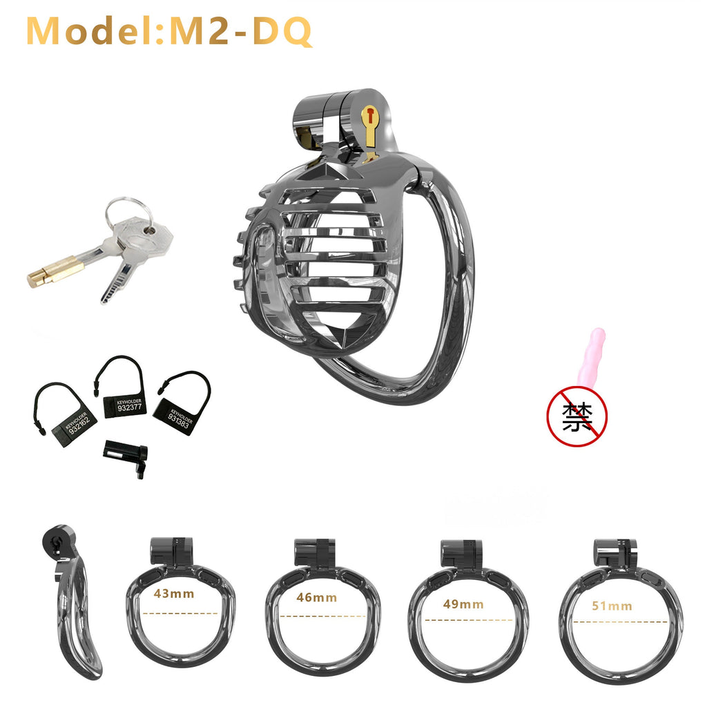 Gradient Gunmetal & Rose Gold Short Resin Chastity Cage – Breathable Design