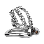 Male Chastity Metal Cock Cage– Slim Chain Version