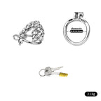 Male Chastity Metal Cock Cage with Thickened Design and Fixed Chain Lock