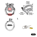 Male Chastity Metal Cock Cage with Thickened Design and Fixed Chain Lock