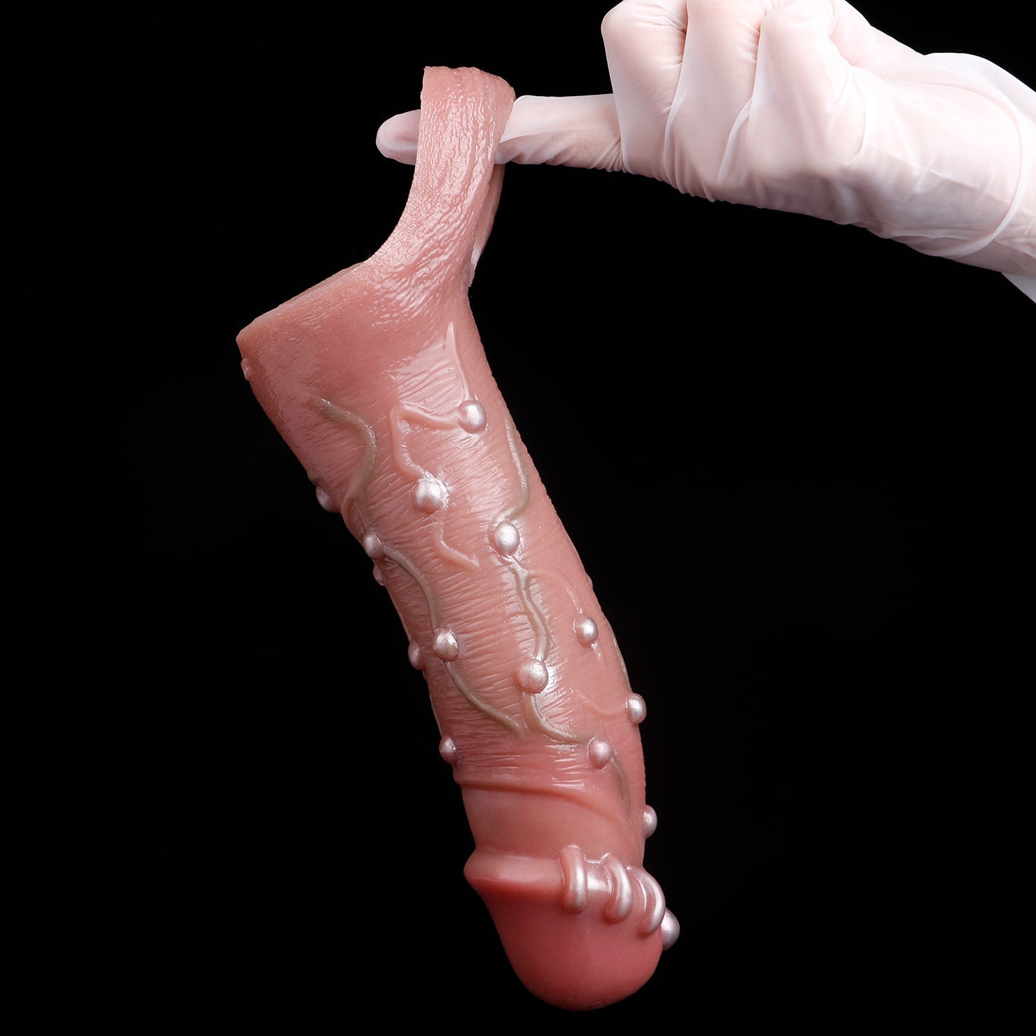 Spiked Penis Sleeve Sex Toys for Men - Knotted Life Size Cocksleeve Delayed Rings Sheath Enlarger