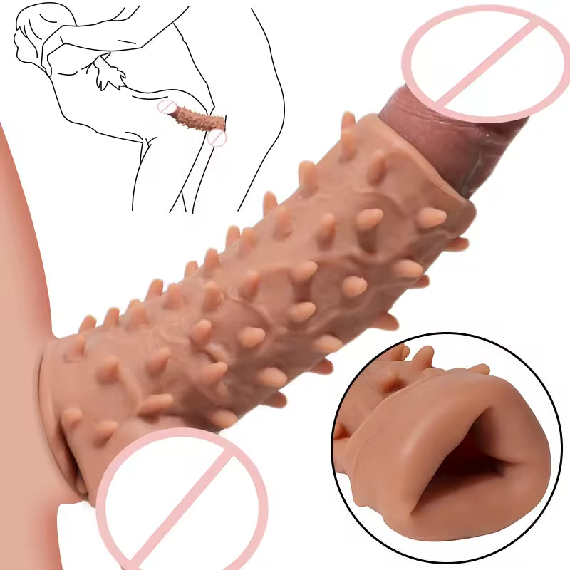 Monster Knotted Cock Sleeve Set - 3-in-1 Strap On Open-End Penis Sheath Male Sex Toy Kit