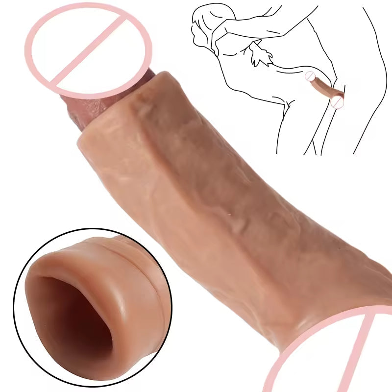 Monster Knotted Cock Sleeve Set - 3-in-1 Strap On Open-End Penis Sheath Male Sex Toy Kit