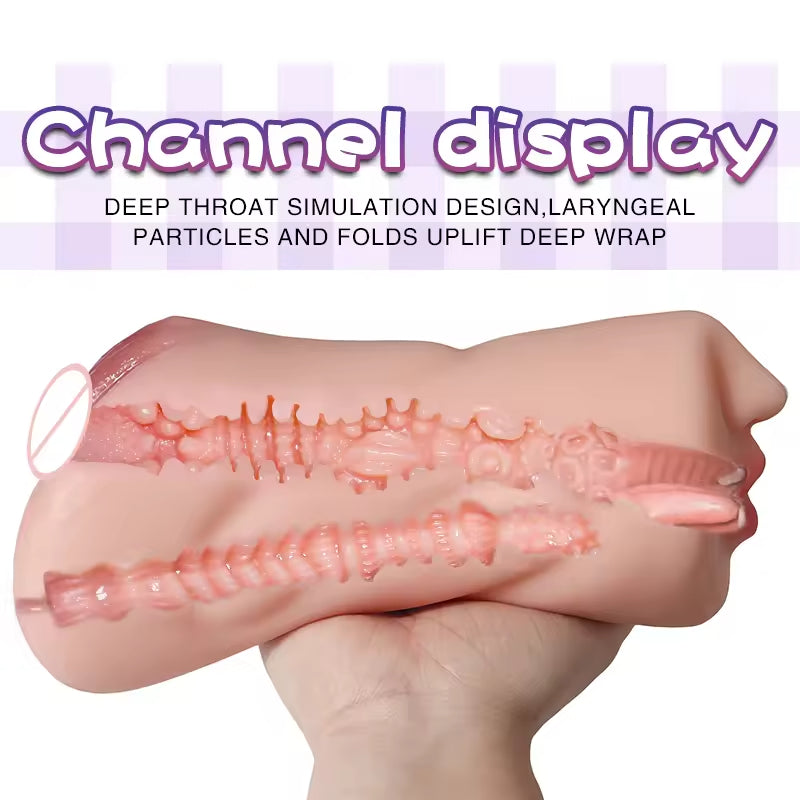 Realistic Oral Sex Pocket Pussy Male Masturbator - Lifelike Vagina Penis Masturbation Cup