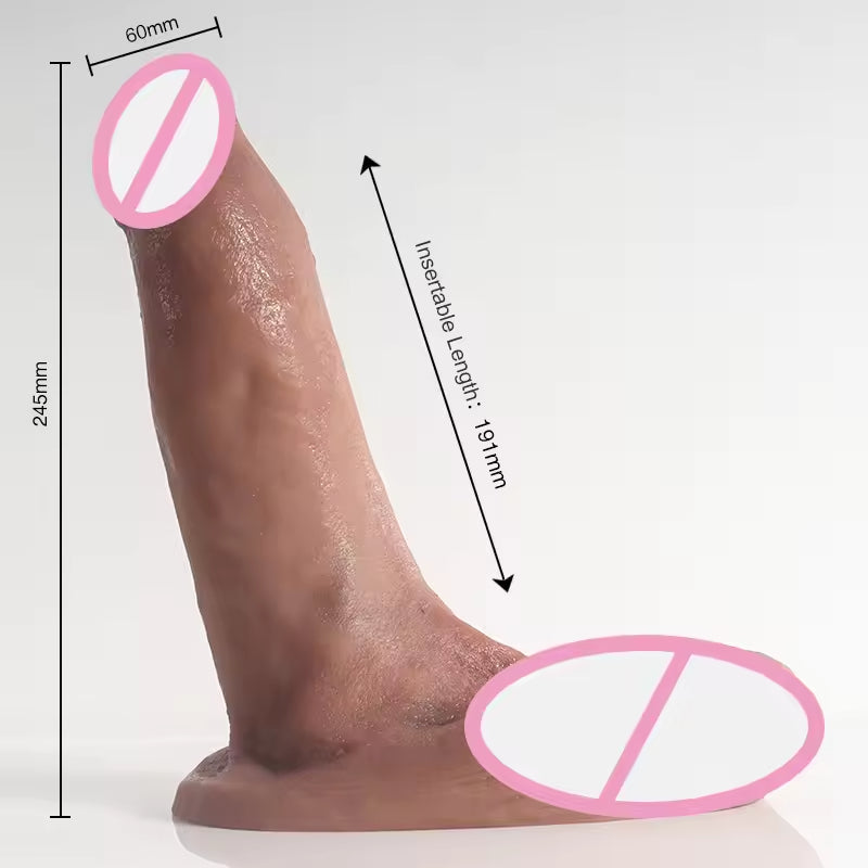 Realistic Dildos Butt Plug - Lifelike Big Girth Silicone Anal Dildo Female Sex Toys