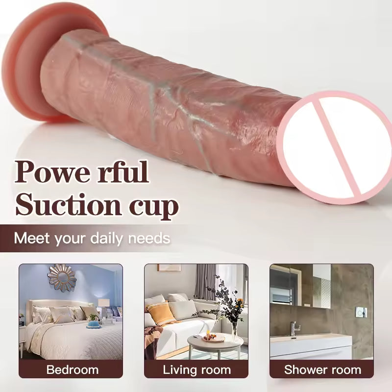 Long Realistic Dildo Anal Plug - Lifelike Huge Silicone Dildos Prostate Massager