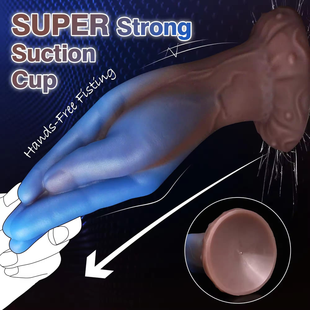 Mystique-8-2-Inch-Blue-Fist-Dildo-Silicone-Anal-Toy