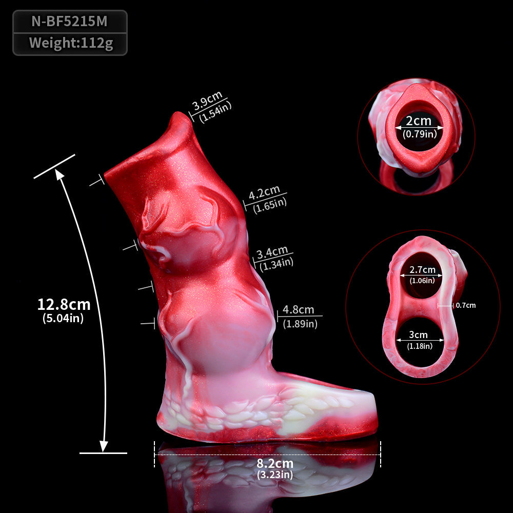 Hyena Squirting Penis Sleeve Sheath - Fantasy Cockring Delay Trainer Extender Male Sex Toy