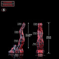 Domlust Black Tiger Monster Dildo | Obsidian Bloodswirl Platinum Silicone Fantasy Toy S–XXL