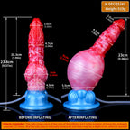 Squirting Inflatable Dog Dildo Butt Plug - Strapon Pegging Prostate Massager Sex Toys for Women