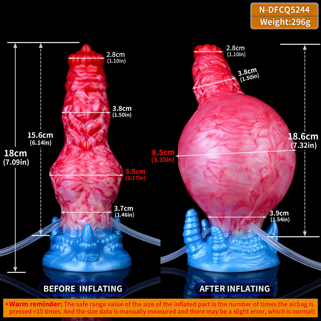 Ejaculating Dog Dildo Anal Butt Plug - Inflatable Anal Dildos Silicone Vaginal Masturbation Sex Toys