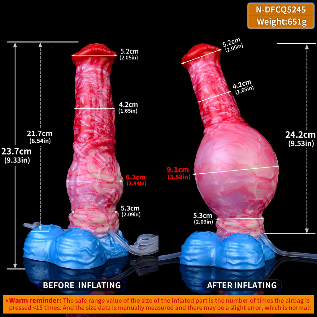 Inflatable Squirting Horse Dildo - Fantasy Monsterdildo Anal Sex Toys for Women Masturbation