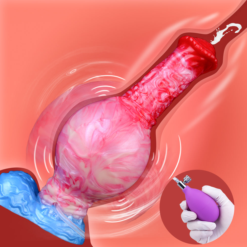 Inflatable Squirting Horse Dildo - Fantasy Monsterdildo Anal Sex Toys for Women Masturbation