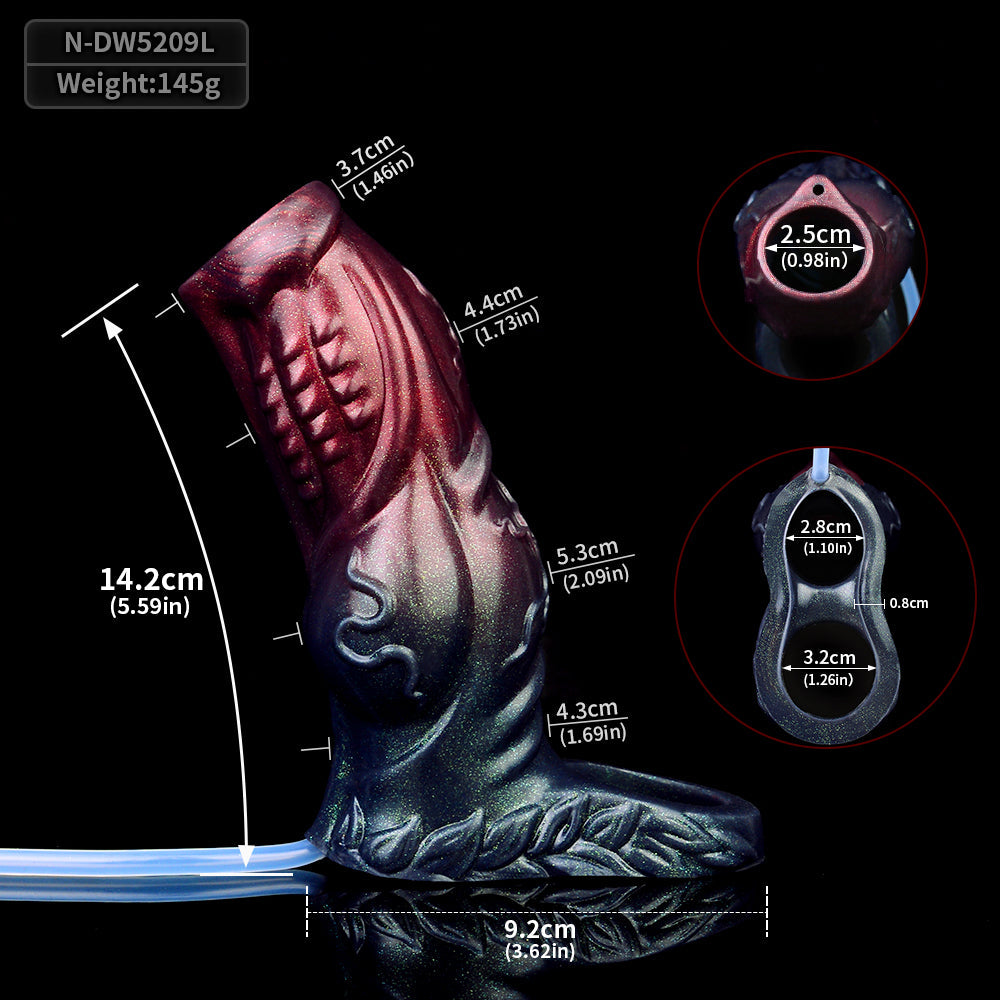 Black Samurai Squirting Penis Sleeve - Fantasy Cocksleeve Extender Fake Cum Condom